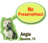 Angie loves Kookies all natural gourmet dog treats